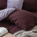 Deep Purple Linen Pillowcase: Natural European Flax, Envelope Closure